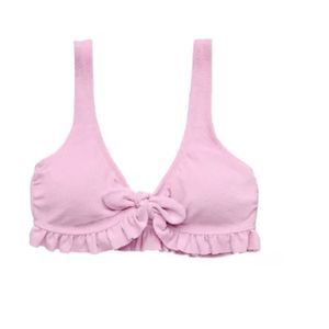 Juniors' Ninety-Nine Degrees Ruffled Bralette Swim Bikini Top